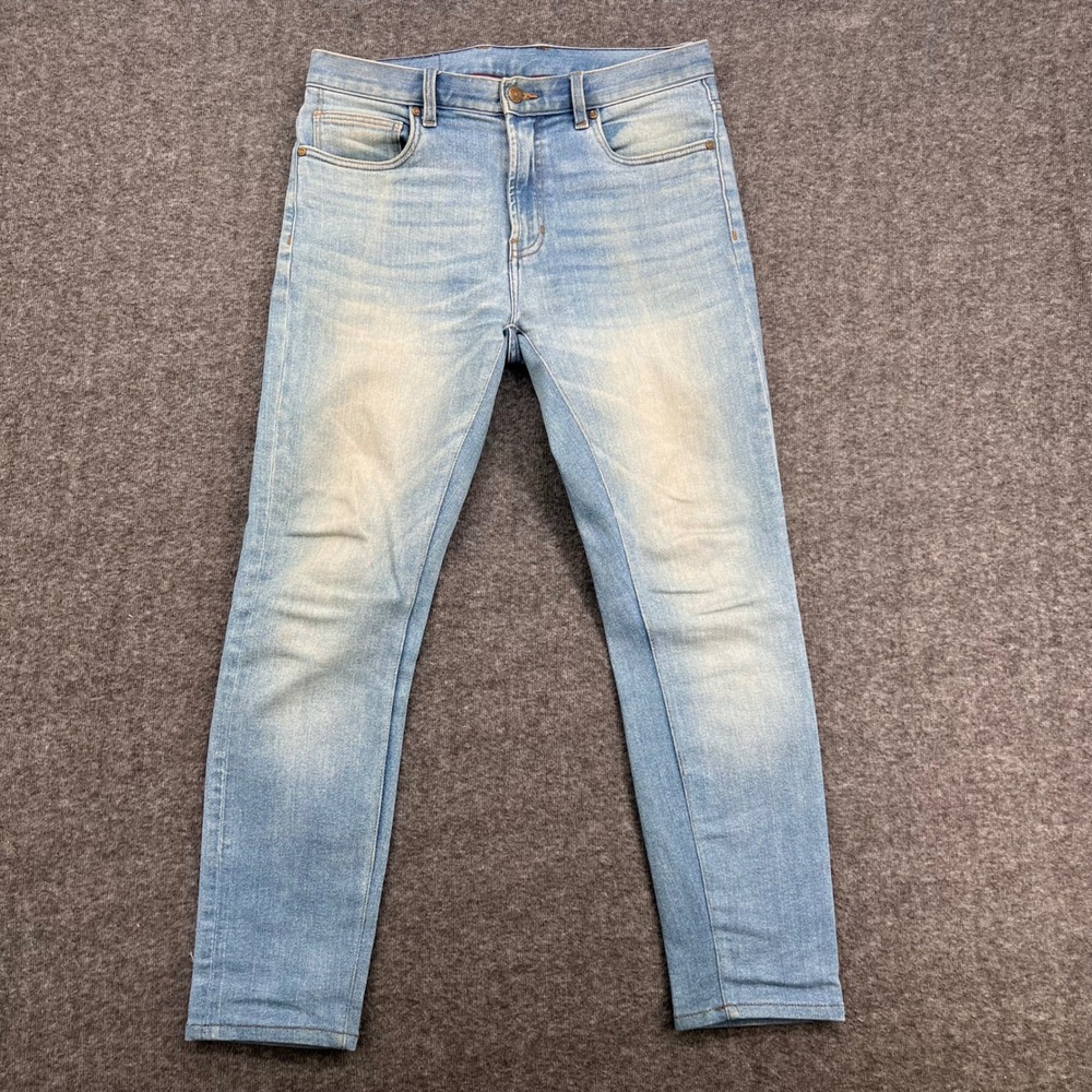Dejour Jeans Mens Slim‎ Fit Straight Light Wash Blue Denim Stretch Jeans Size 33